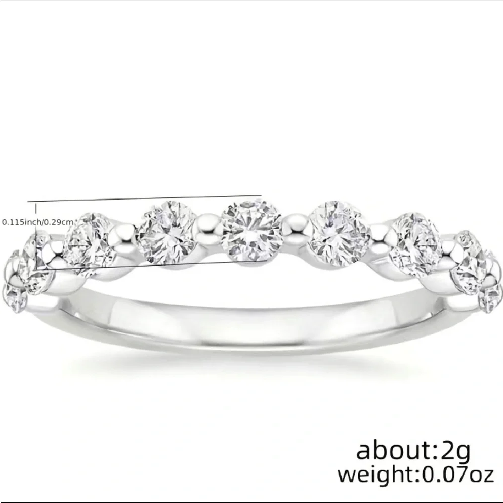 New 925 Silver Gorgeous Zircon Stackable Ring